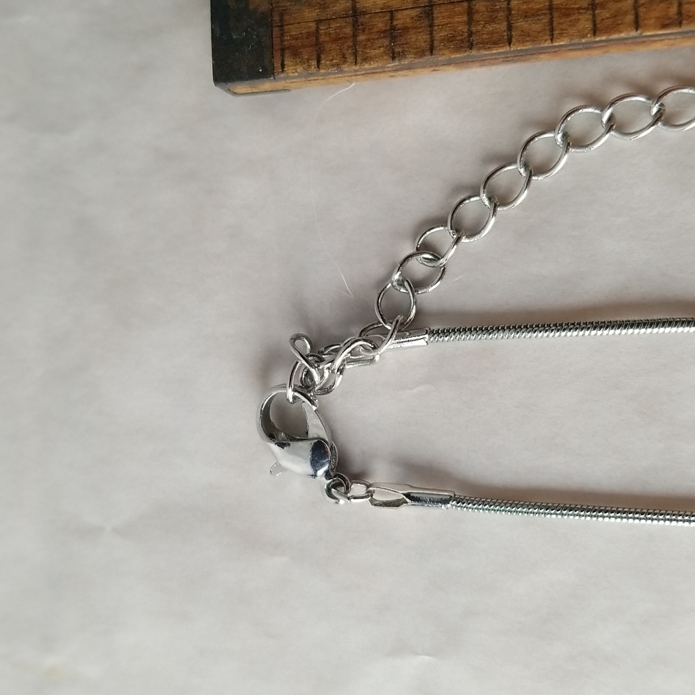 Silver Tone Moonstone Drop Pendant - Picture 5 of 5